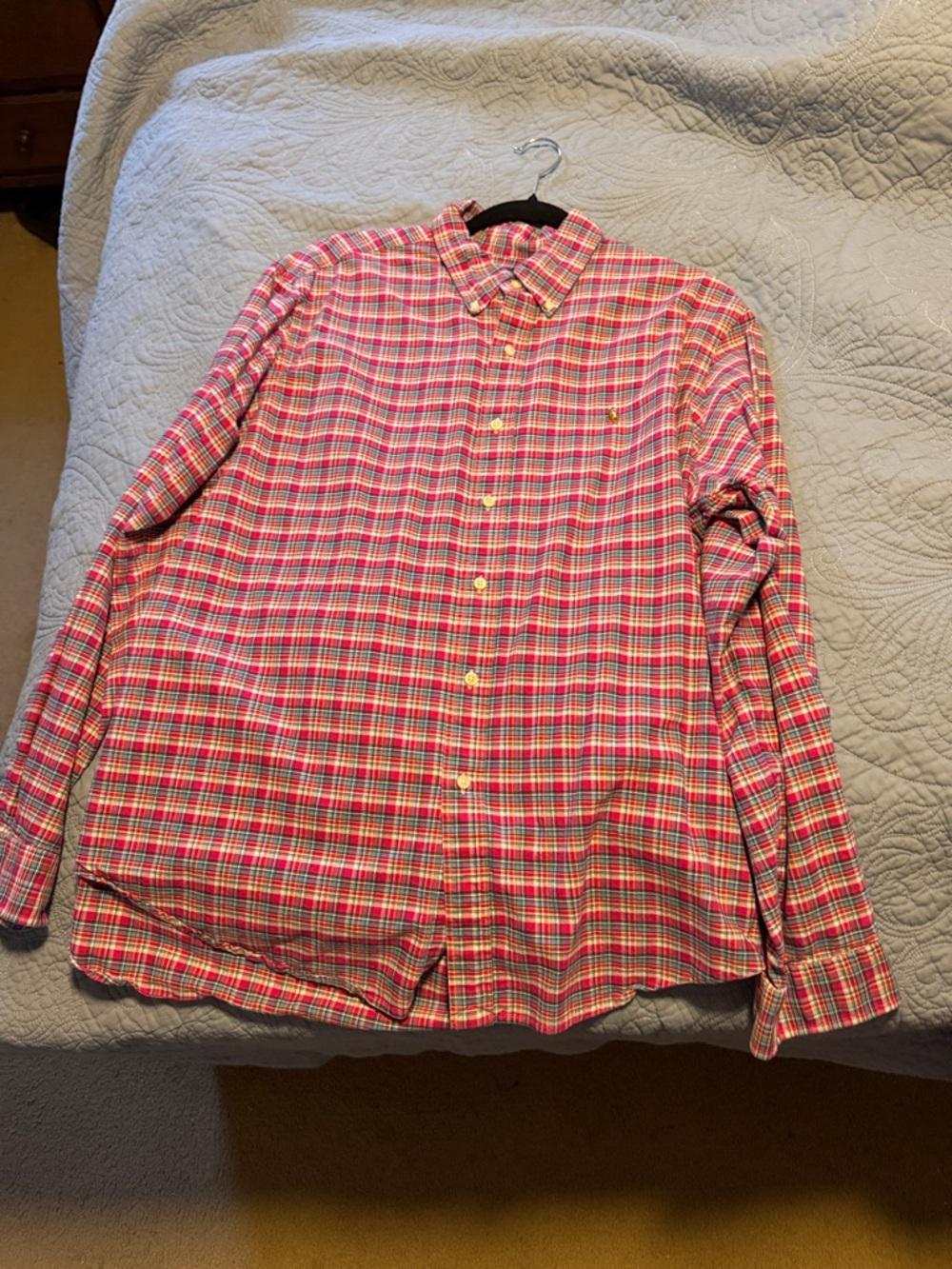 Ralph Lauren Pink and White Plaid Button-Down Shirt